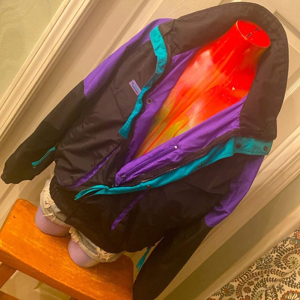 VINTAGE 80s 90s Men’s COLUMBIA Radical Sleeve Color Block Rad Jacket Coat - Picture 13 of 16